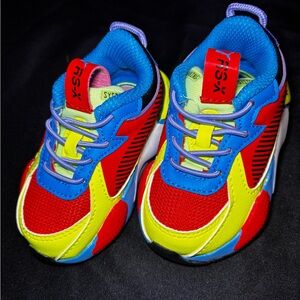 Puma Kids Sneakers in Red, Blue, and Yellow